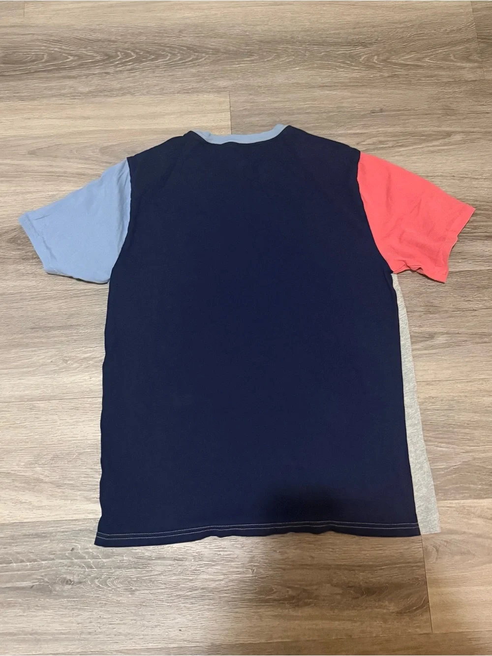 Ralph Lauren Colorblock Crewneck T-Shirt — Gray, Coral, Light Blue, Mint Pocket